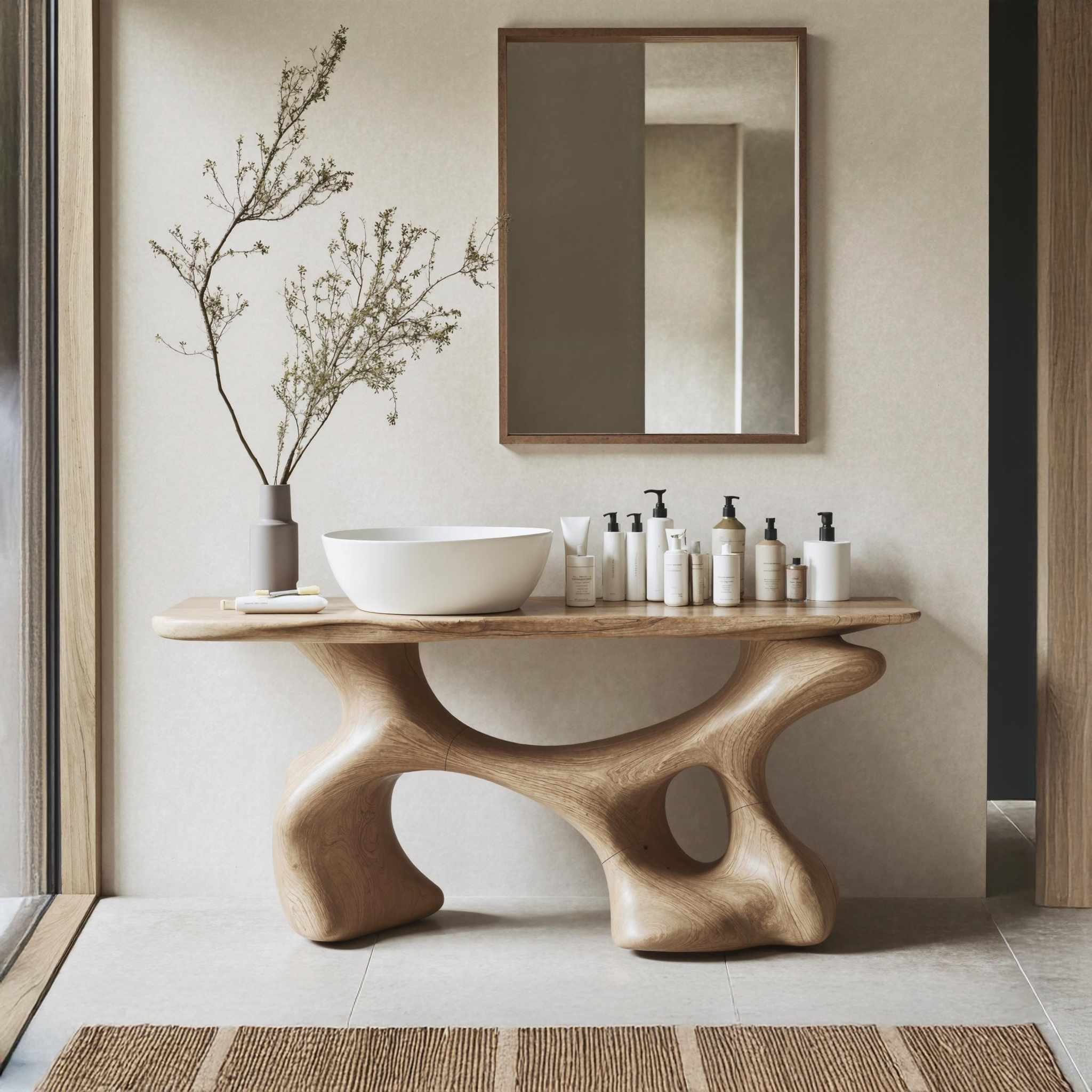 Handcrafted Bathroom Vanity For Organic Home Look SILDTTNBRV014