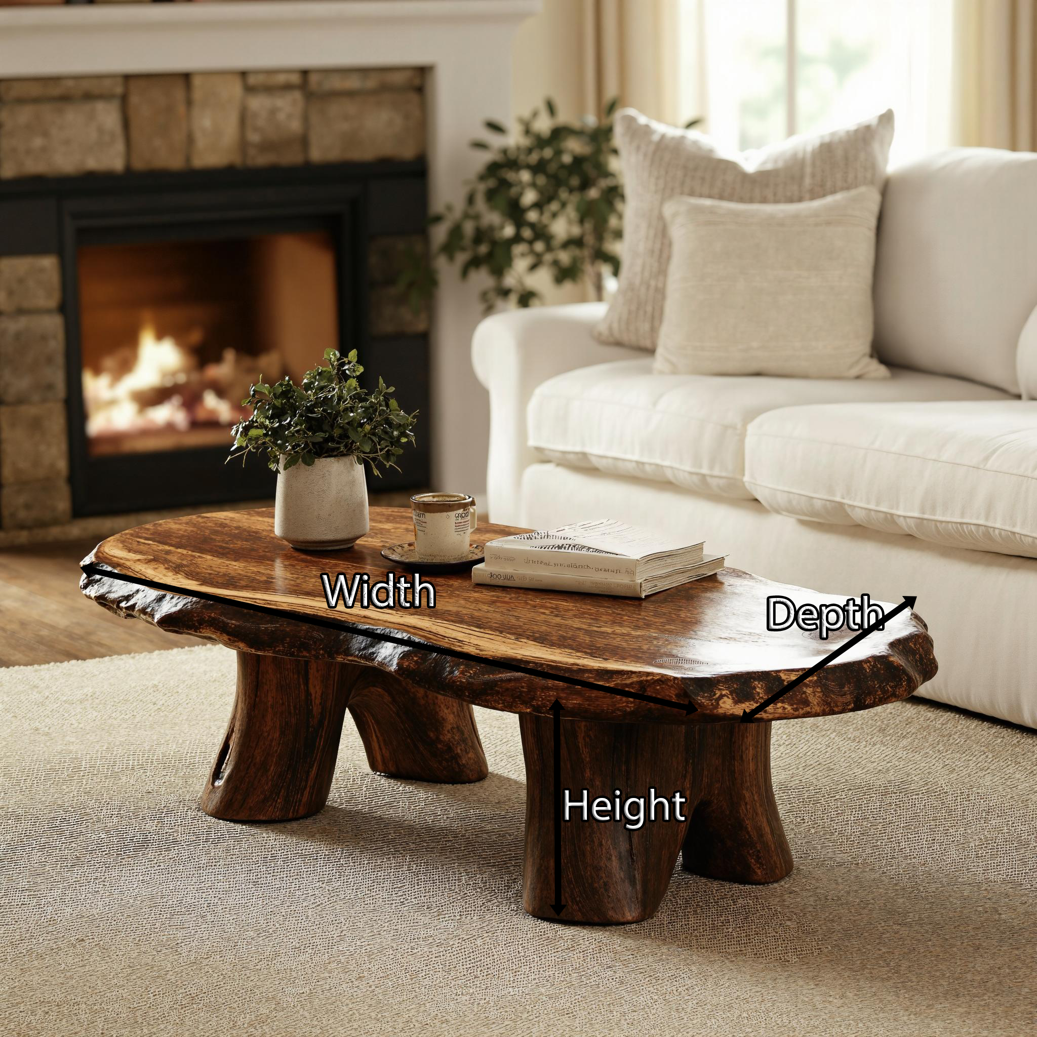 Rustic Wood Coffee Table For Living Room Decor SILDTCF088