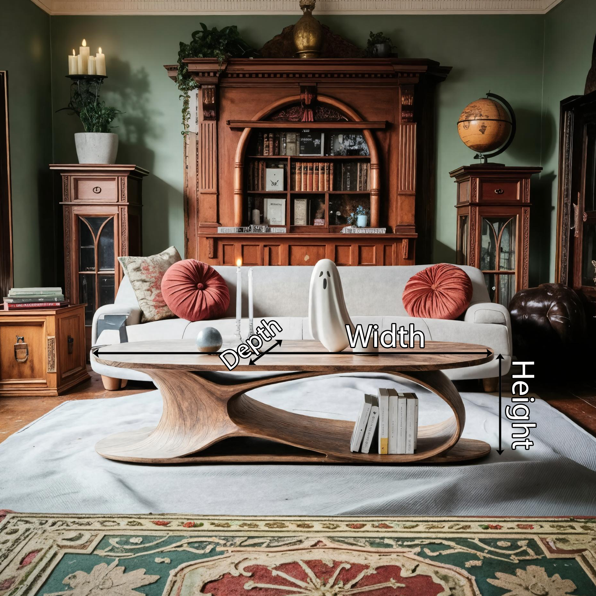 Farmhouse Solid Wood Coffee Table For Living Room Halloween Furniture SILDTTNHCF002