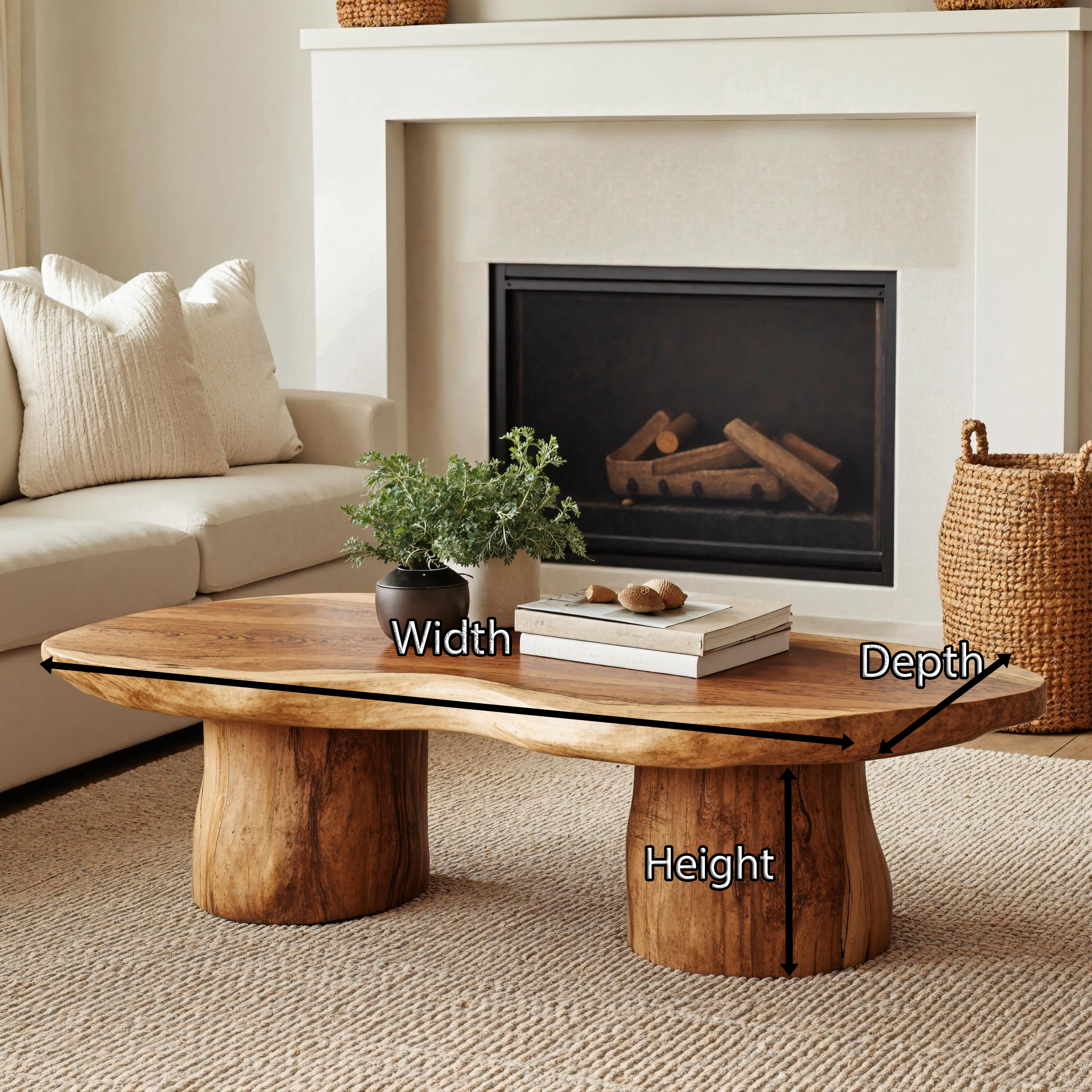 Rustic Farmhouse Wood Coffee Table Living Room Decor SILDTCF100