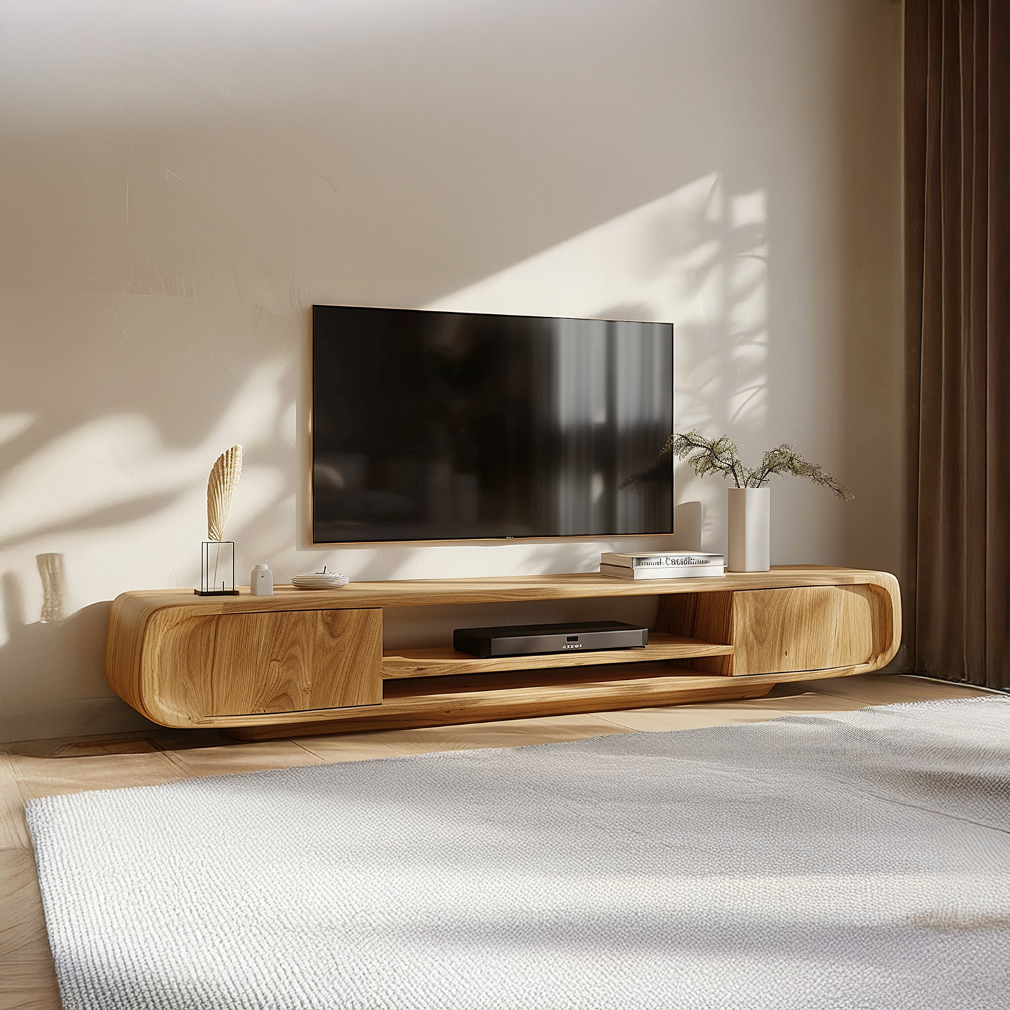 Modern Rounded TV Stand For Living Room And Lounge SINLSACS118