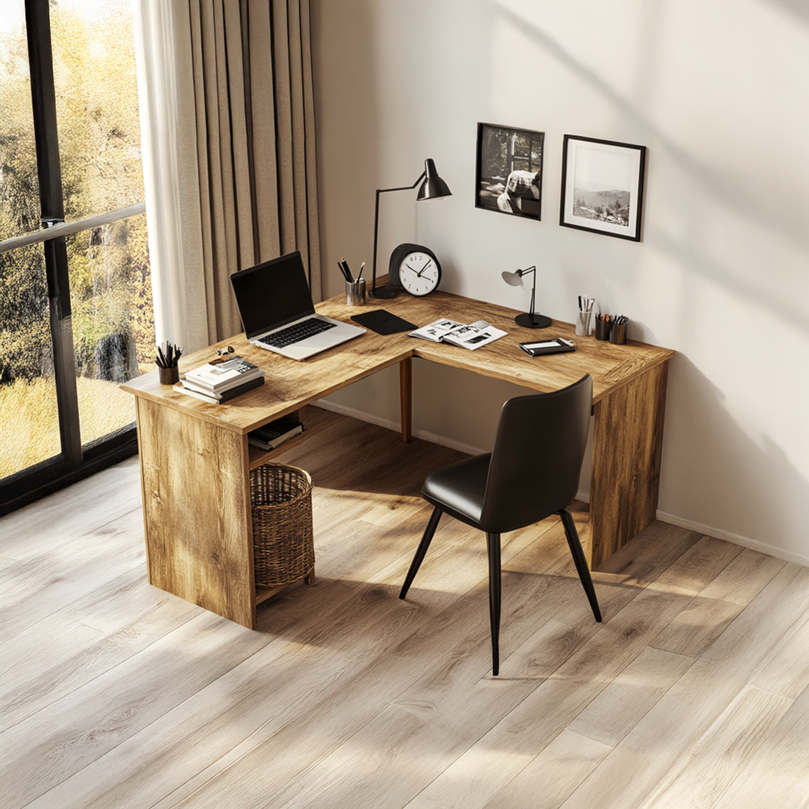 Modern L Shape Desk For Home Office And Study Room SINLSADK048