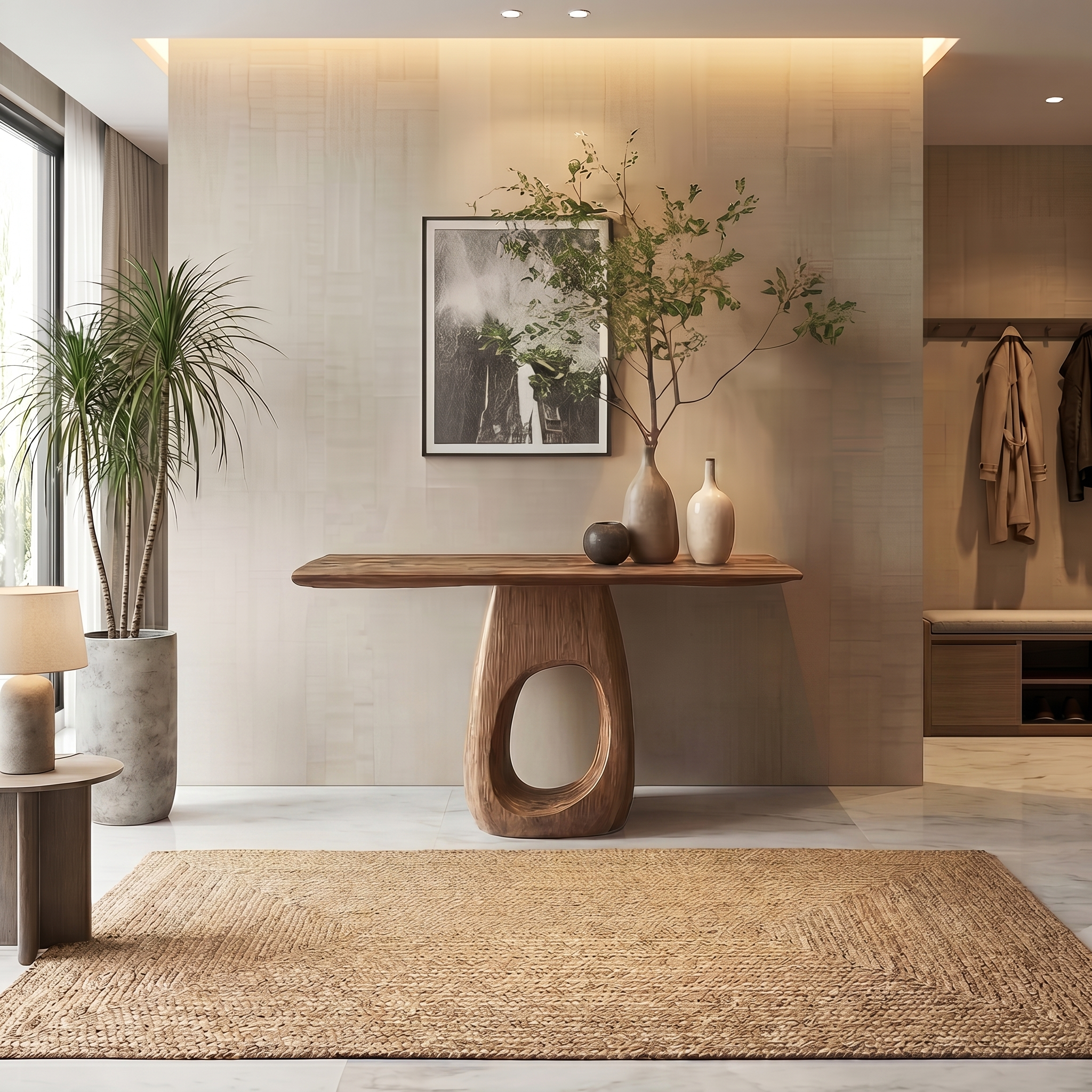 Artisan Organic Console Table Living Room And Hallway SINLSACS427
