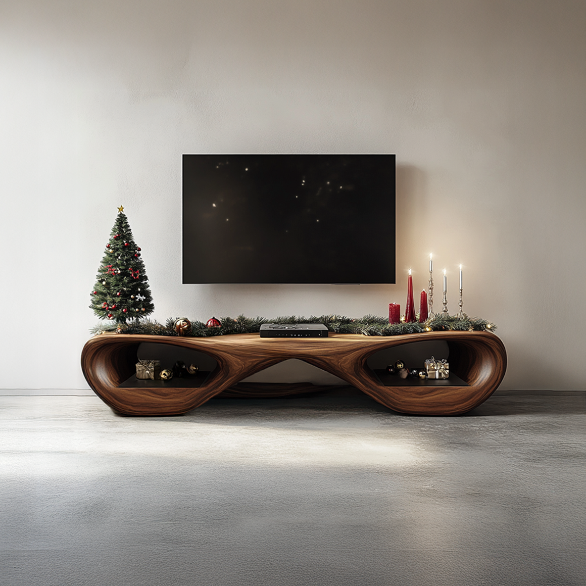 Rustic Christmas TV Stand Console Living Room Or Bedroom SINLSASC224