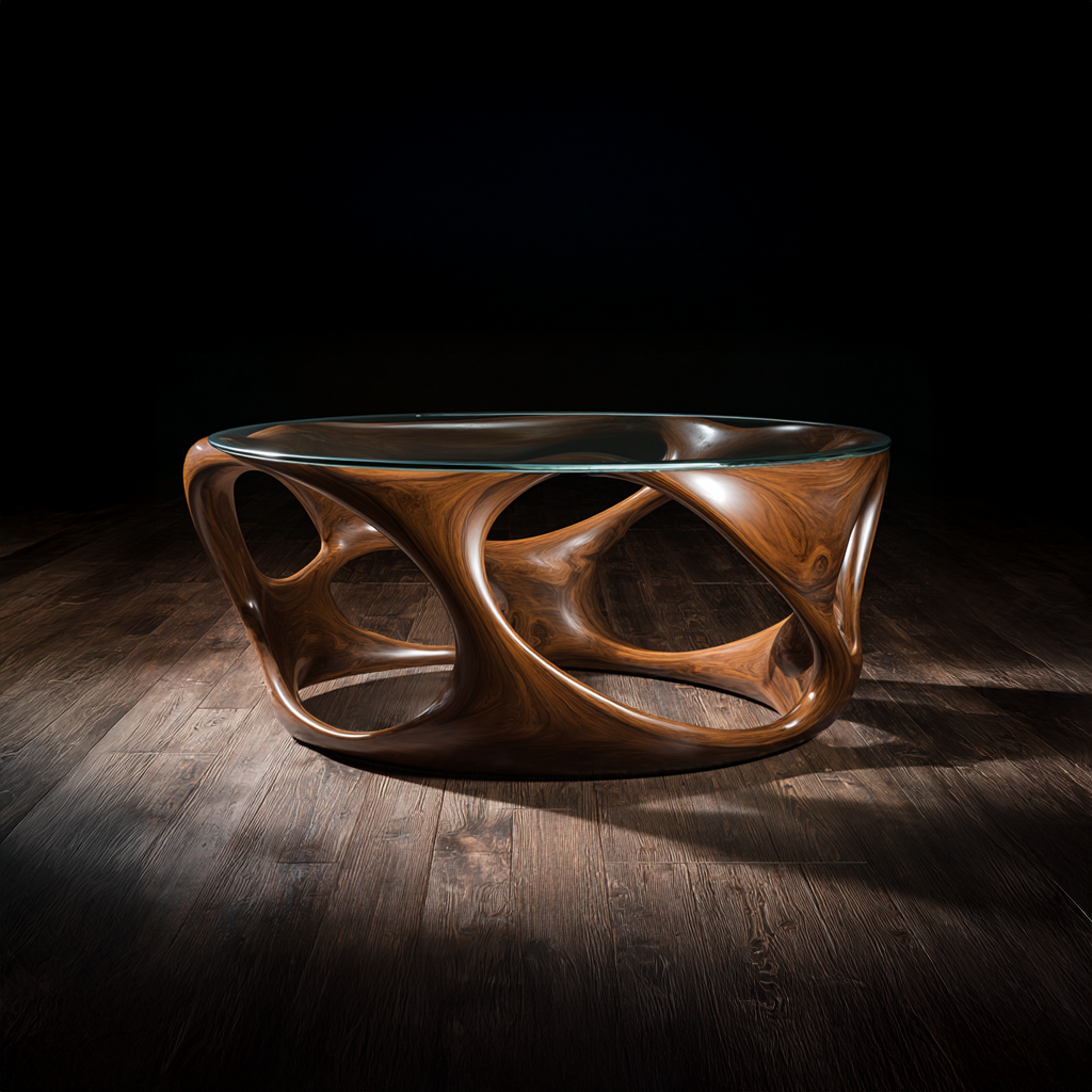 Rustic Round Coffee Table Solid Wood Decor Gift SINLSACF026