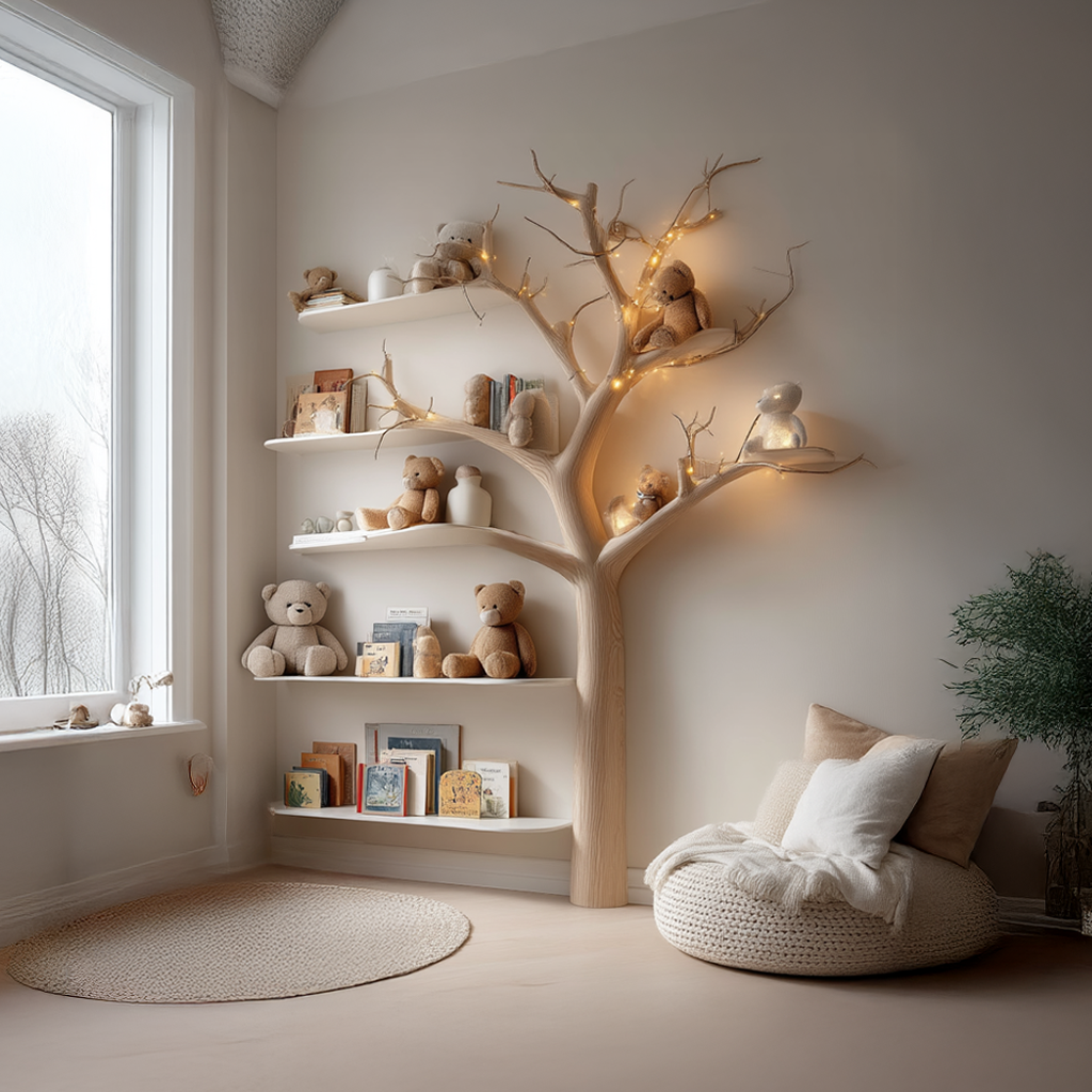 Rustic Tree Bookcase Bedroom Kids Room SINLSATB259
