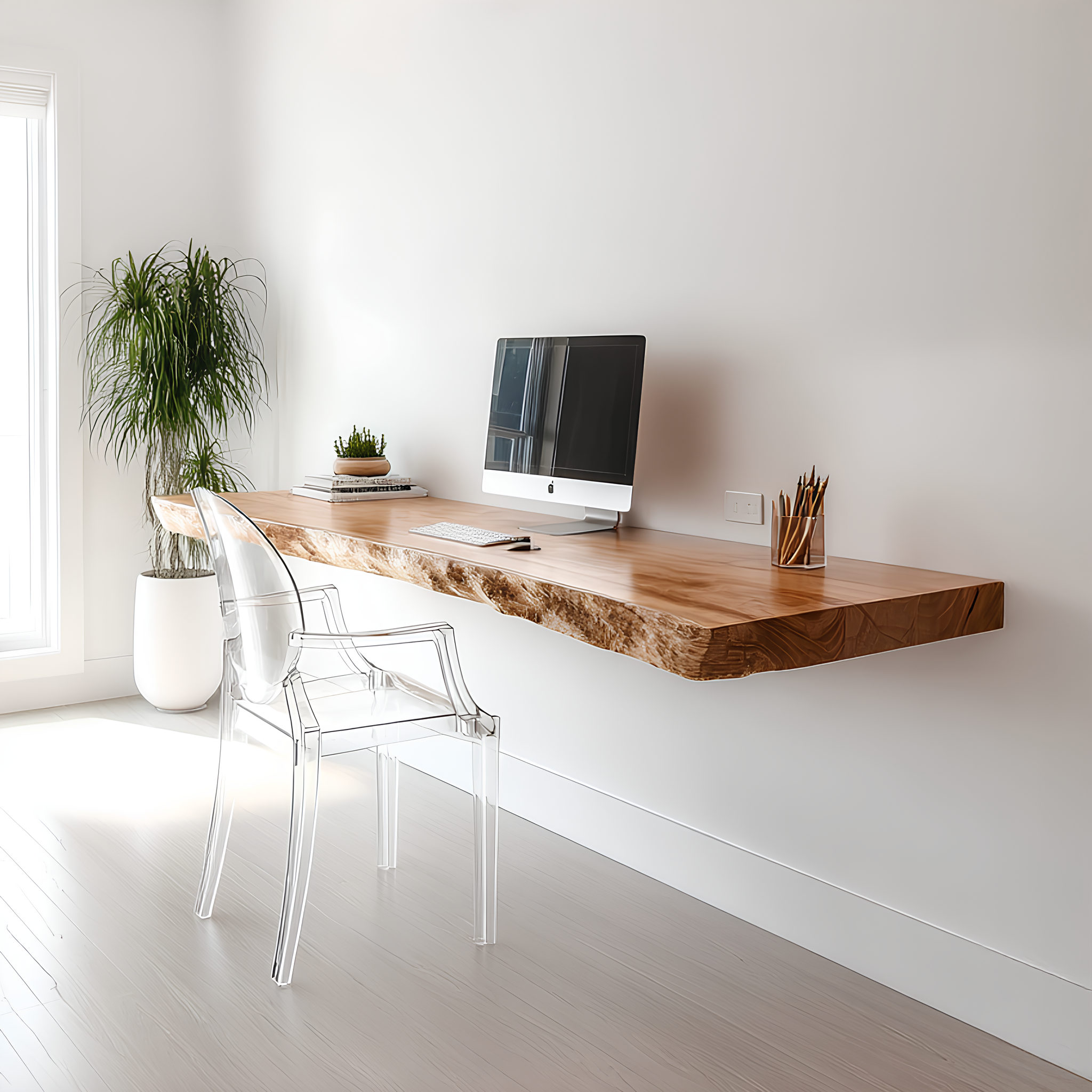 Rustic Floating Desk Home Office SINLSAFL082