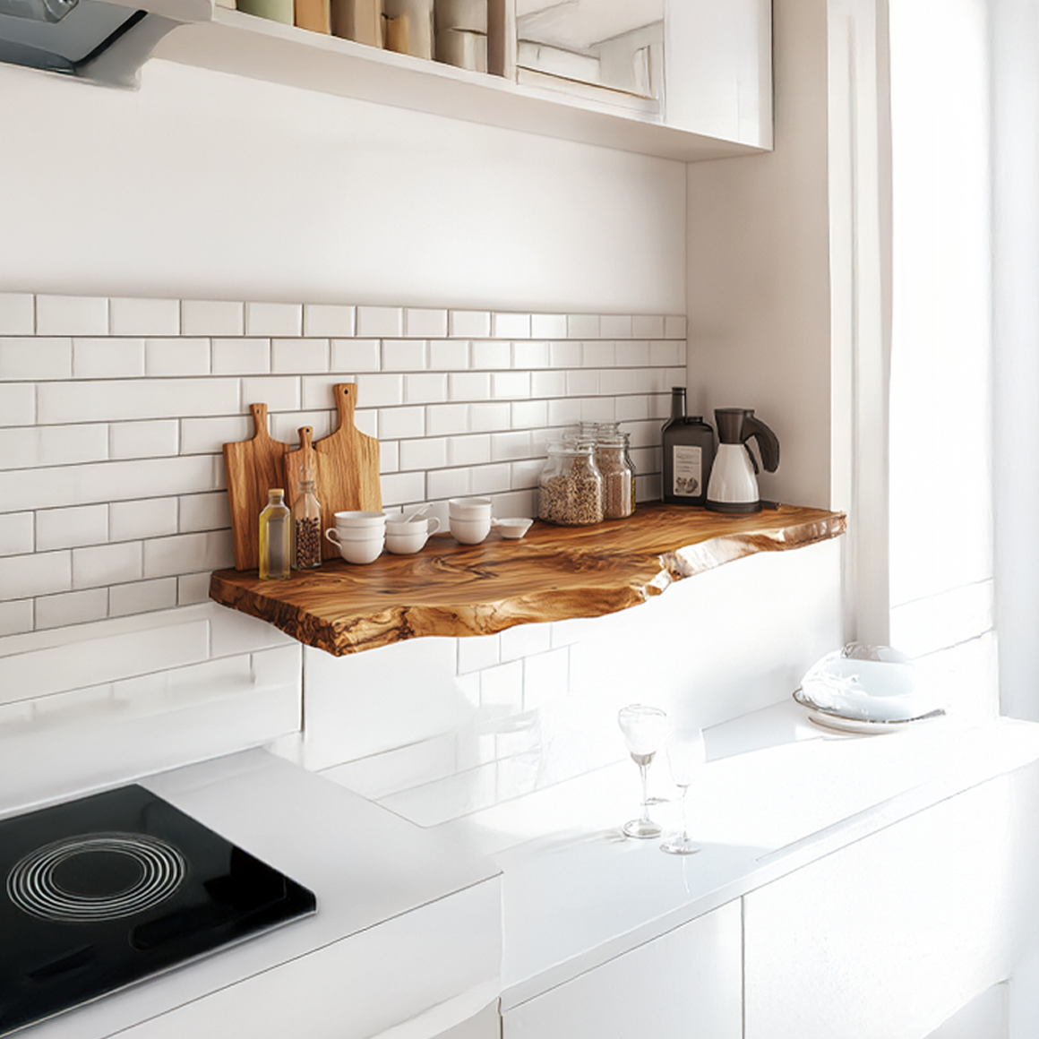 Live Edge Floating Shelf Handcrafted Kitchen Wall Storage Display SINLSAFL296