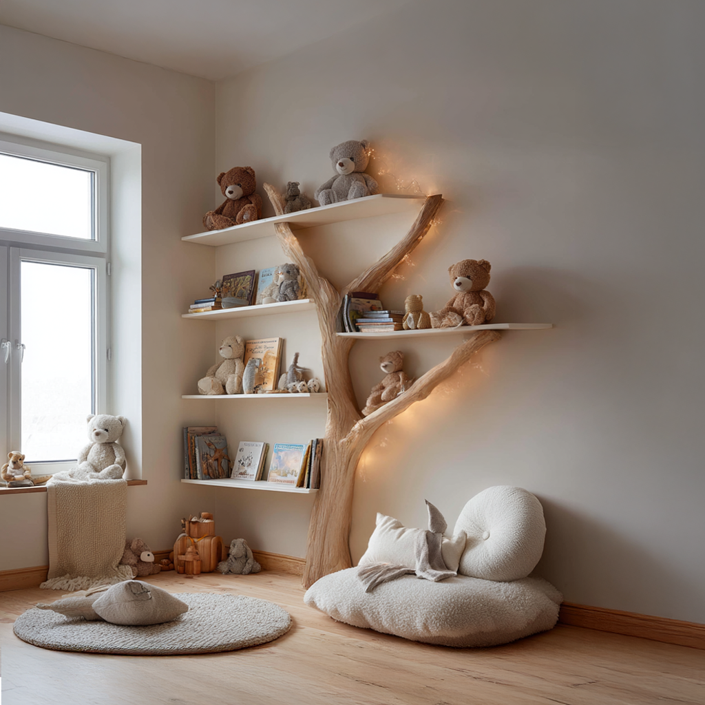 Rustic Tree Bookshelf Study Room Nursery SINLSATB260
