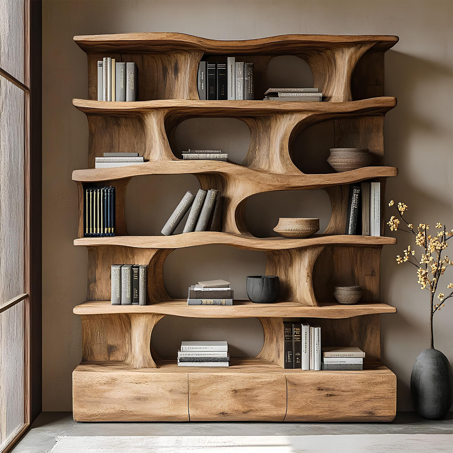 Modern Bookshelf Wall Storage Living Room SINLSASC004