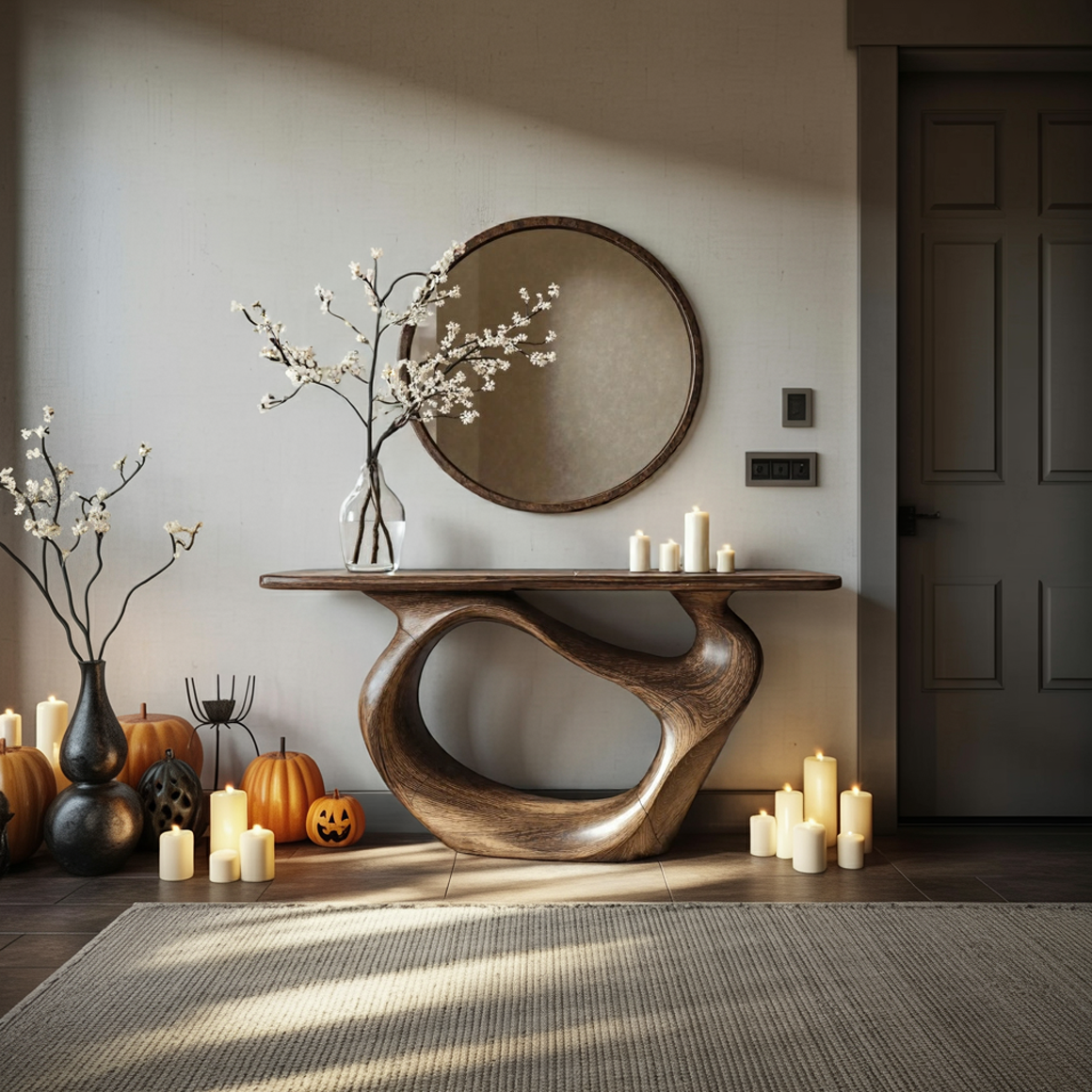 Rustic Halloween Console Table Entryway SINLSAHW018