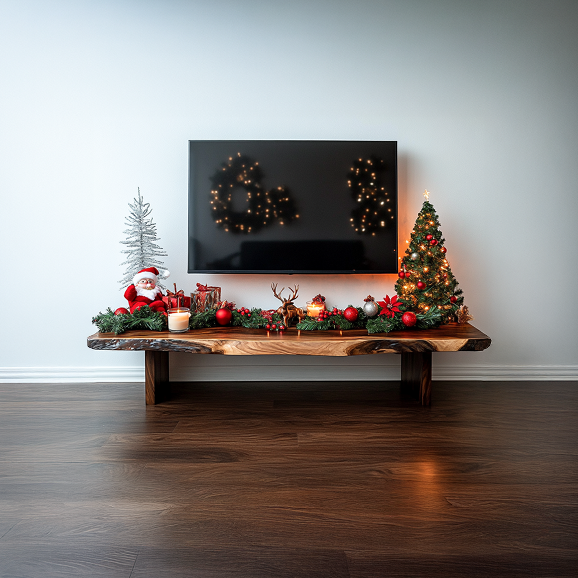 Rustic TV Stand Holiday Decor Living Room Display SINLSACS297