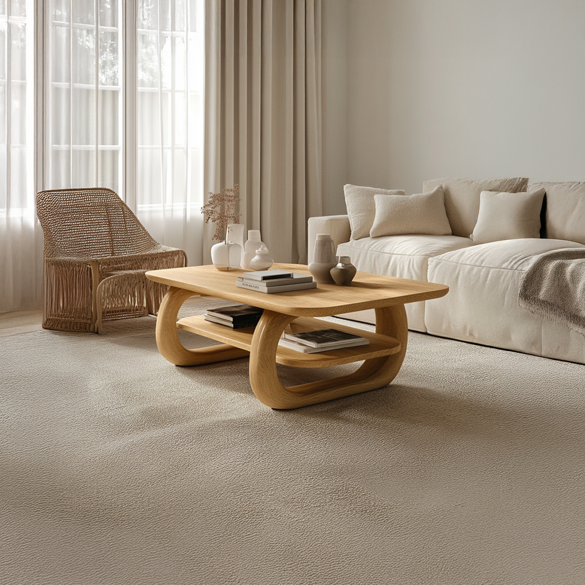 Scandinavian Curved Coffee Table Living Room Sitting Room SINLSACF238