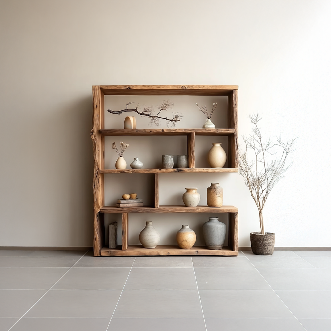 Rustic Wooden Storage Bookshelf Entryway SINLSASC151