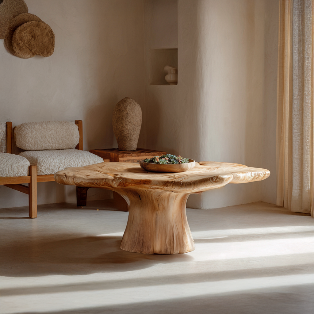 Rustic Mushroom Coffee Table Living Room SINLSACF031