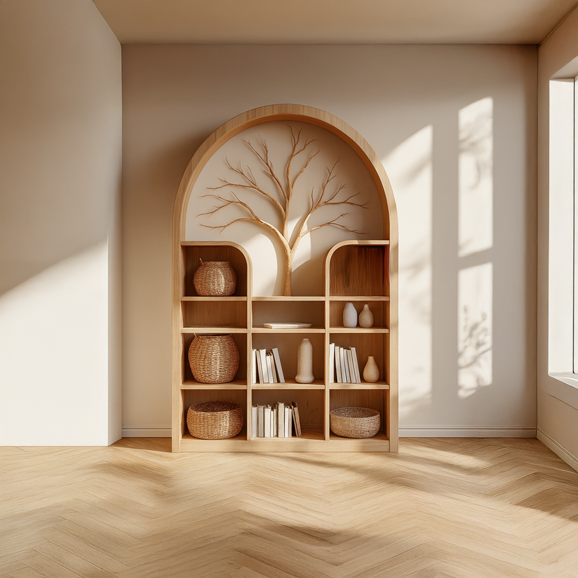 Scandinavian Rustic Tree Style Storage Cabinet Living Room Or Office SINLSASC235