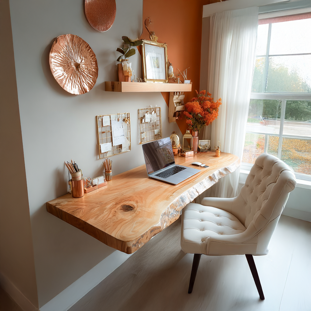 Rustic Floating Desk Living Home Office SINLSAFL090