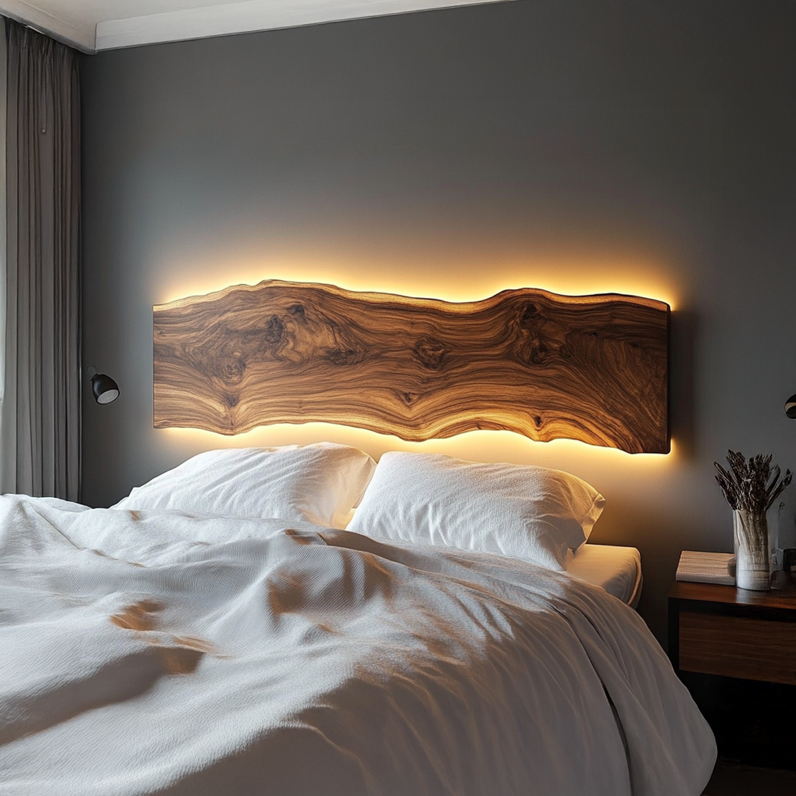 Rustic Modern Live Edge Headboard Bedroom Or Master Room SINLSADH006