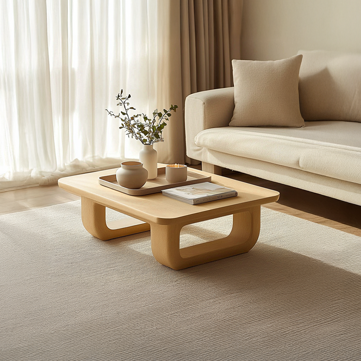 Mid Century Square Coffee Table Living Room SINLSACF149