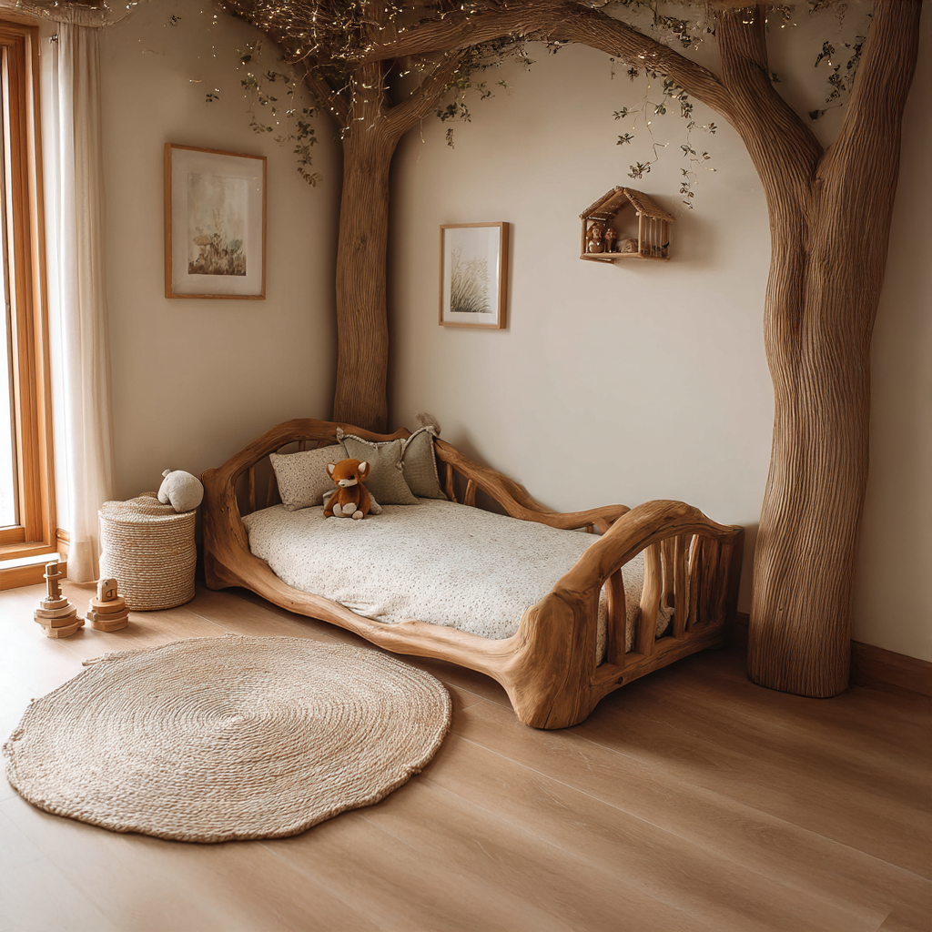 Rustic Toddler Bed Montessori Room SINLSAWB048