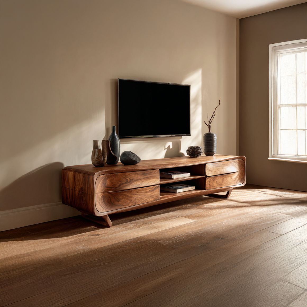 Mid Century Modern TV Cabinet Artistic Design Living Room SINLSASC233