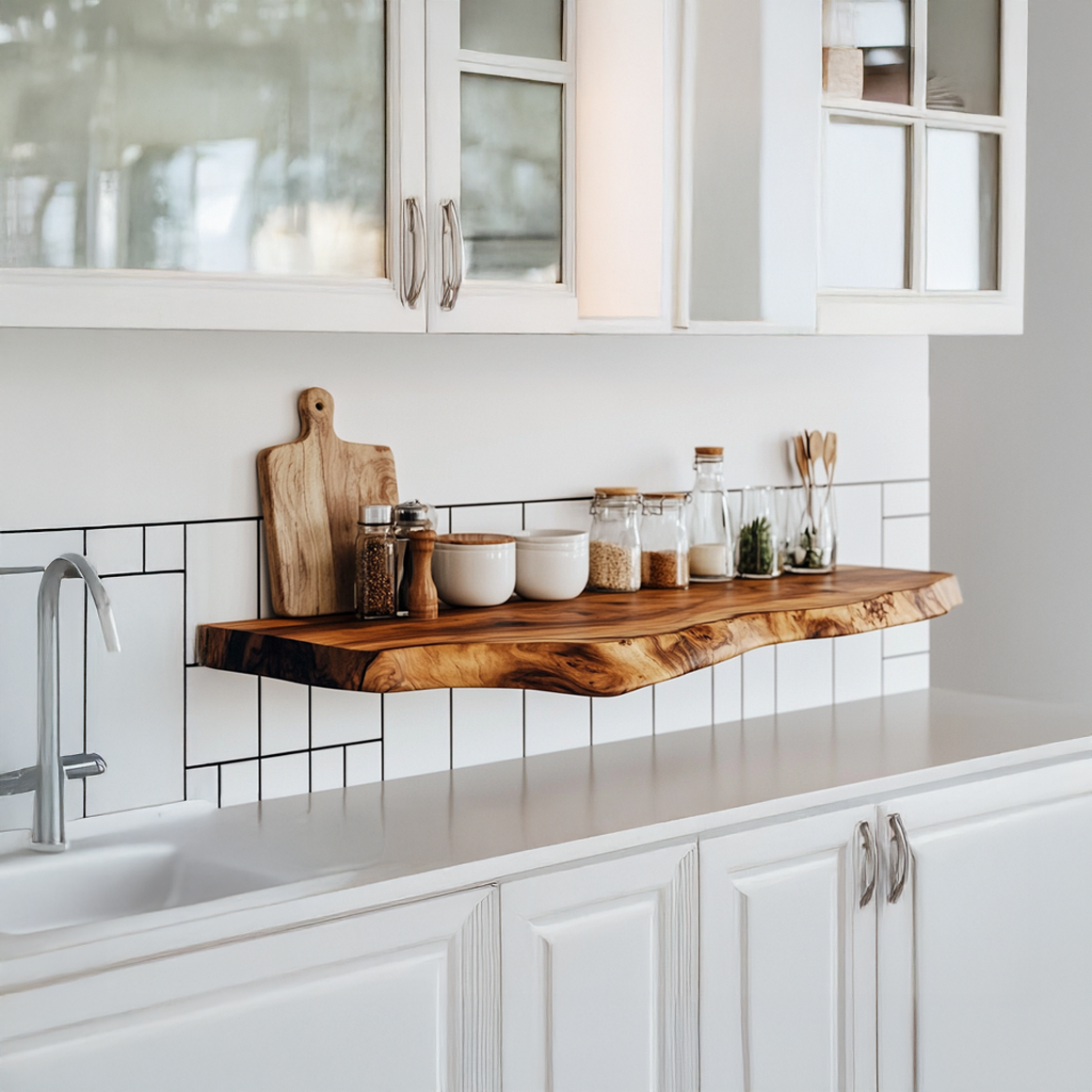 Natural Floating Shelf Kitchen Display SINLSAFL294