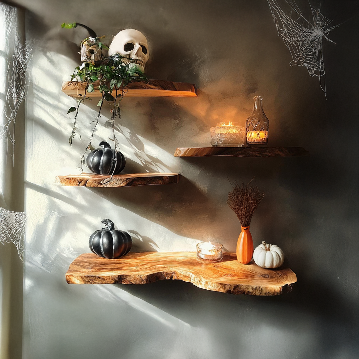 Rustic Halloween Floating Shelf Wall Decor SINLSAHW012
