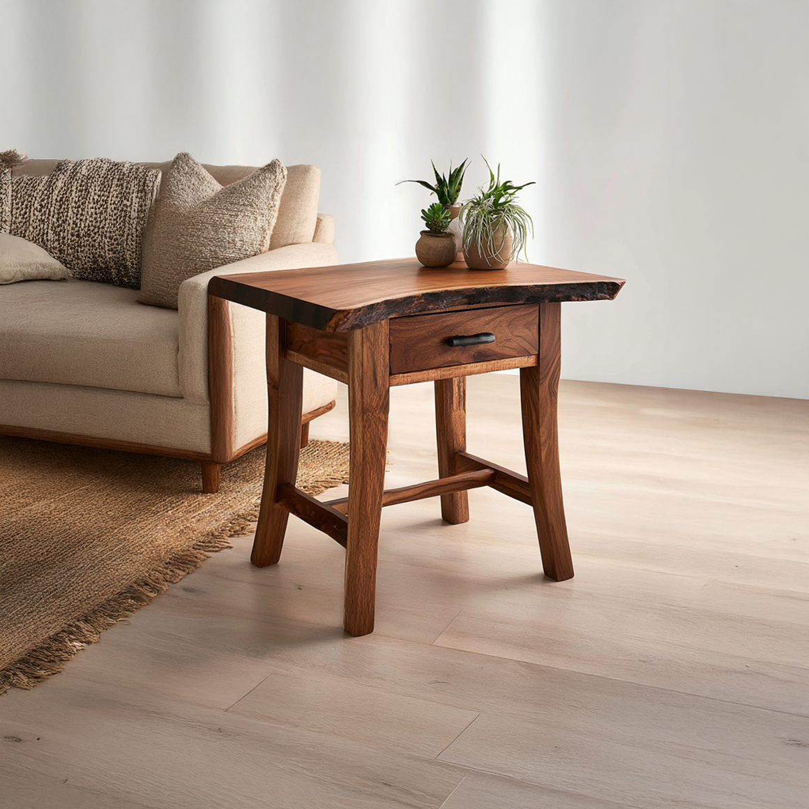 Rustic End Table Living Room Storage SINLSABT100