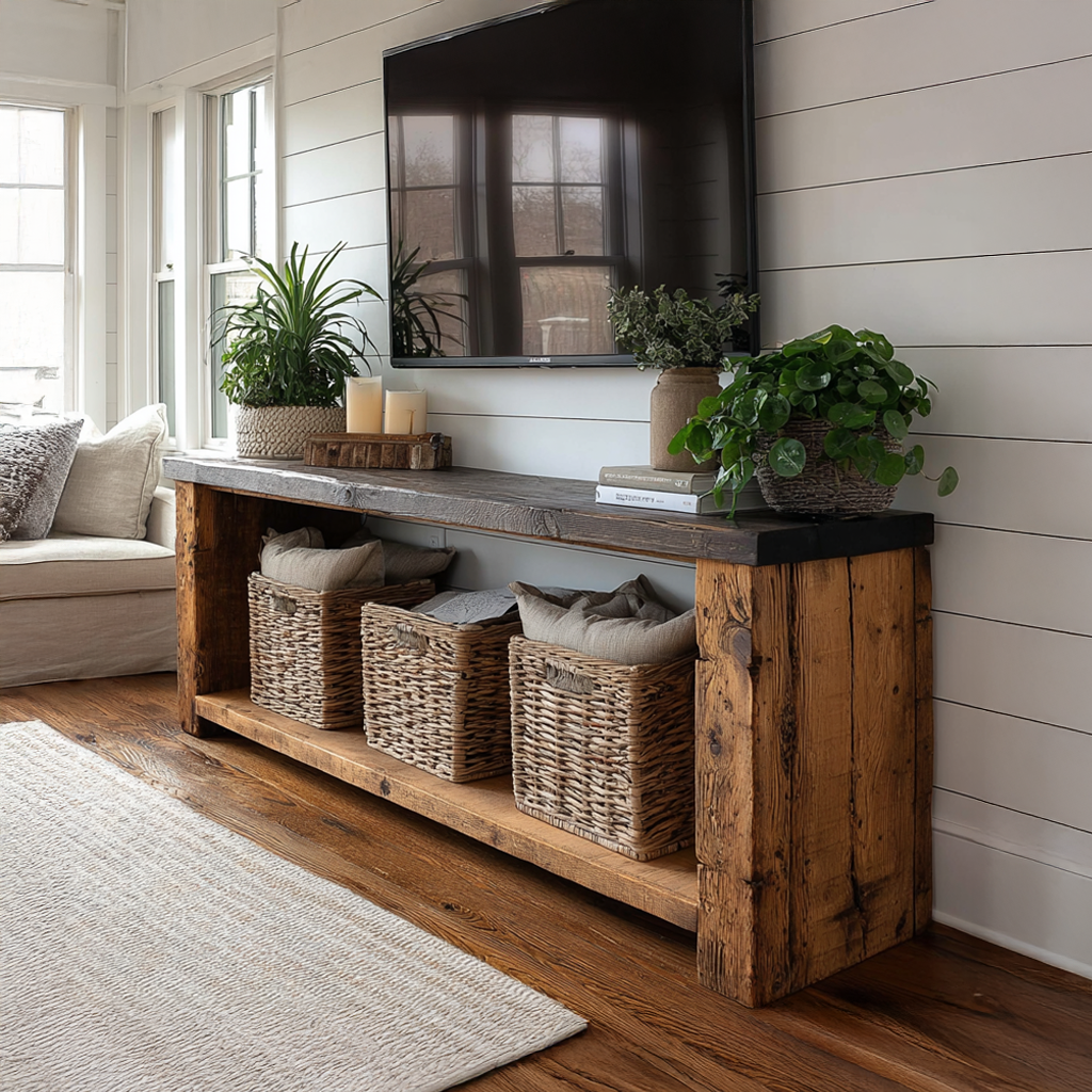 Rustic Console Table Living Room SINLSACS102