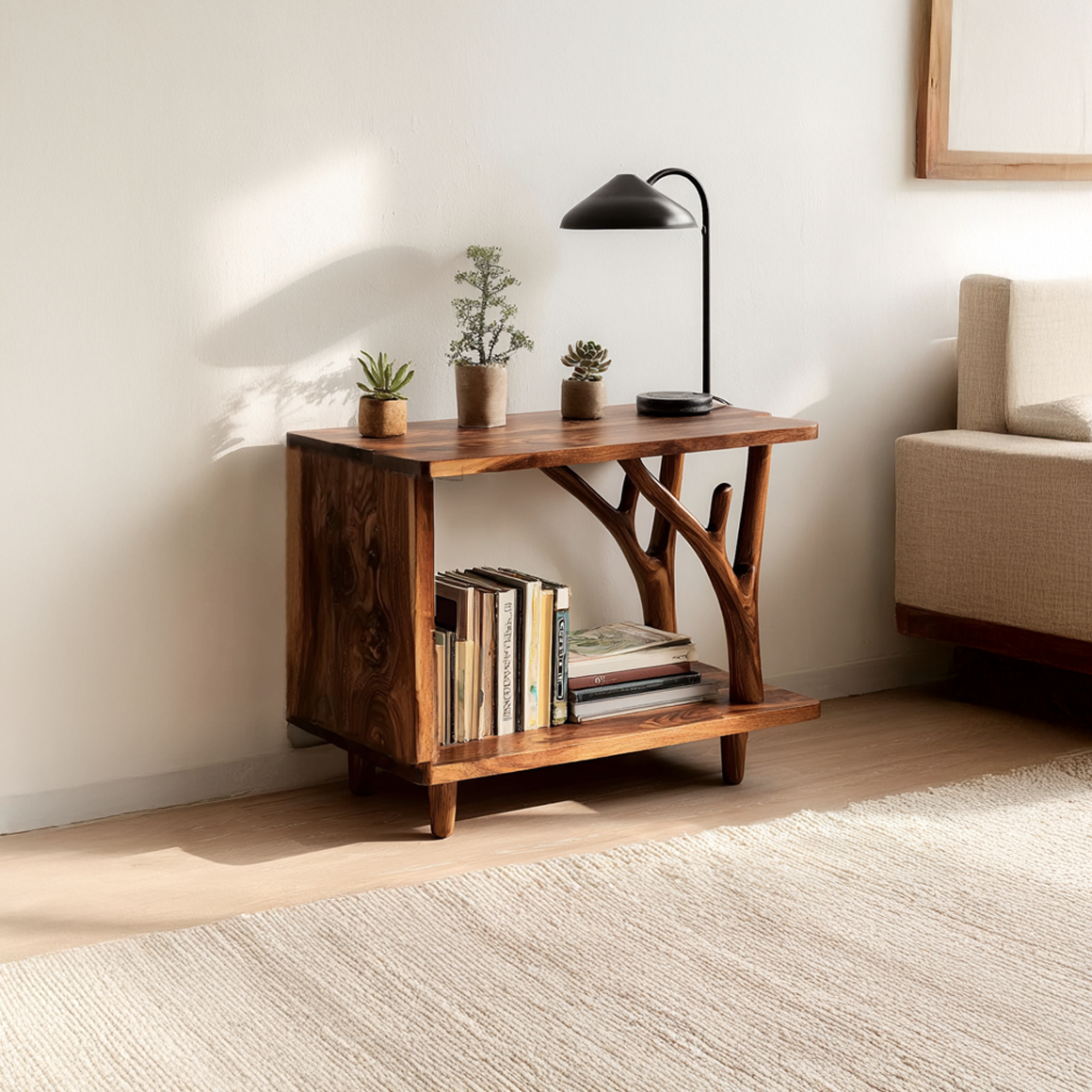 Free Standing Rustic End Table Living Room SINLSABT085