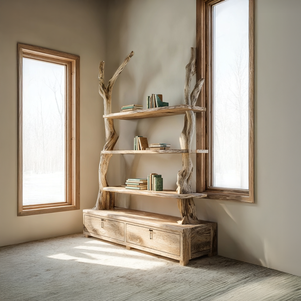Rustic Tree Shelf Cabinet Bedroom SINLSATB212