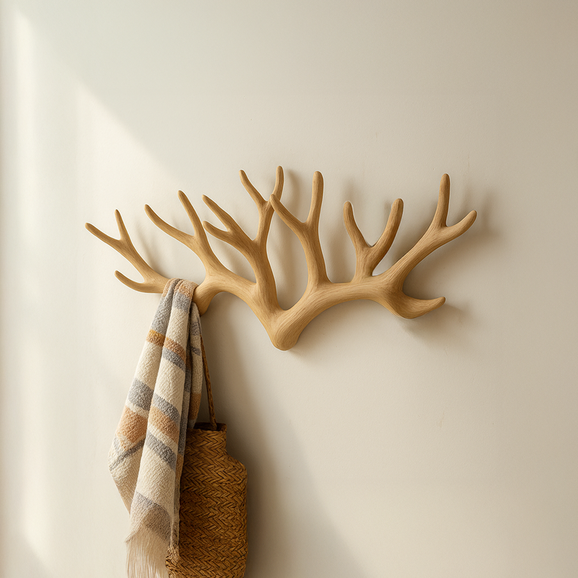 Rustic Antler Wall Rack Entryway Storage SINLSATCR022