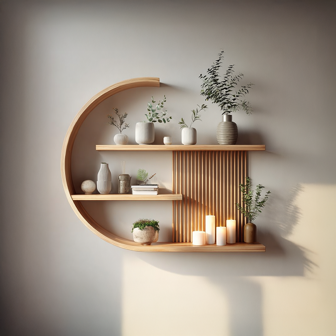 Japandi Minimal Wall Shelf Living Room And Calm Space SINLSAFL231