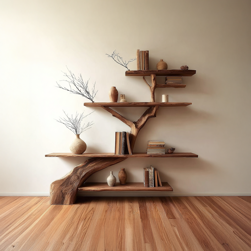 Rustic Tree Shelf Entry Living Room SINLSATB217