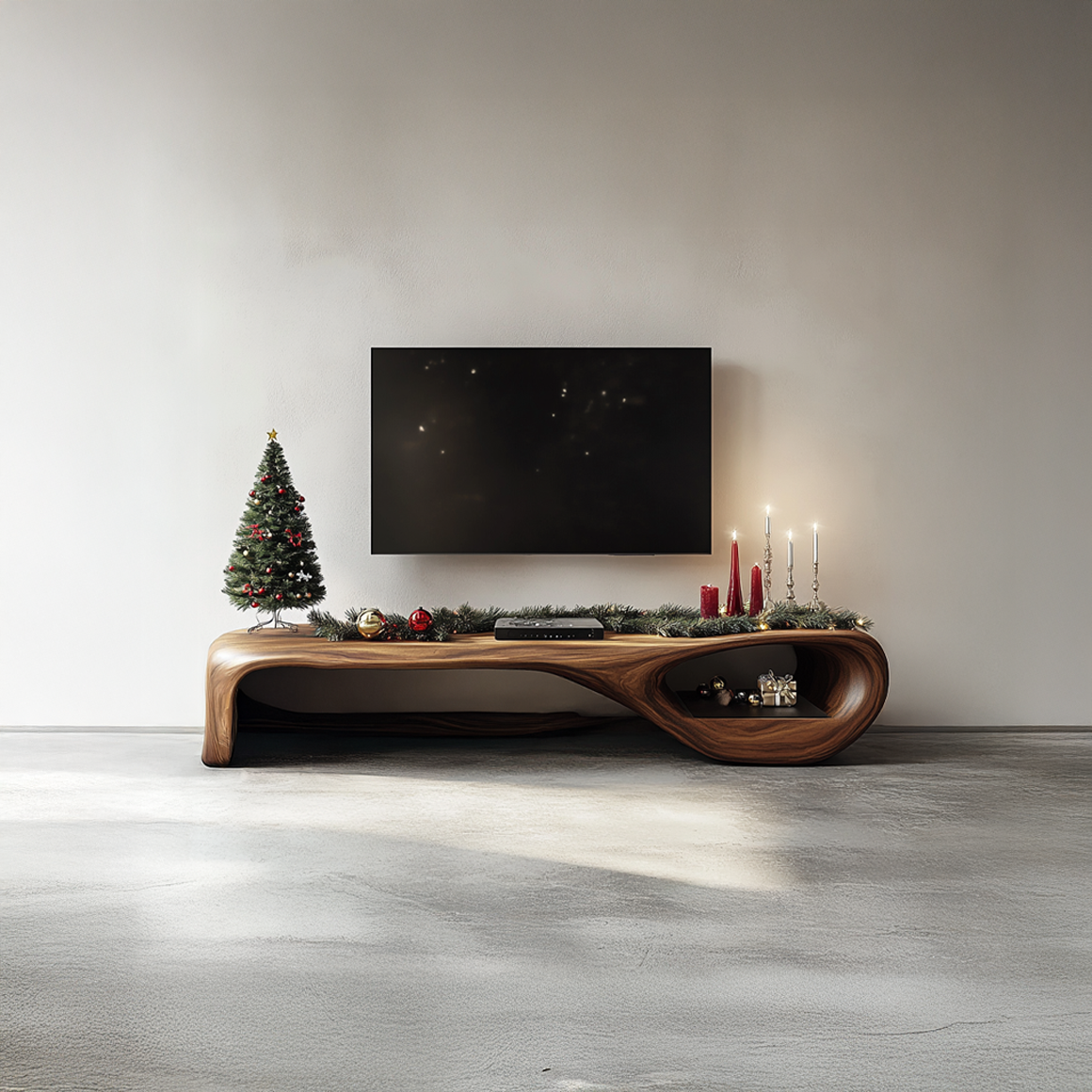 Rustic TV Stand Console Living Room Christmas Decor SINLSASC217