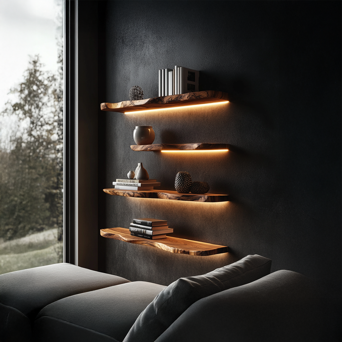 Rustic Floating Wall Shelf Living Room Bedroom Office SINLSAFL191