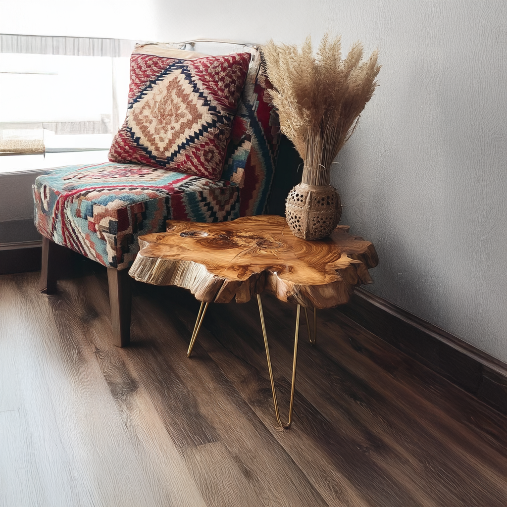 Rustic Live Edge End Table Living Room SINLSABT041