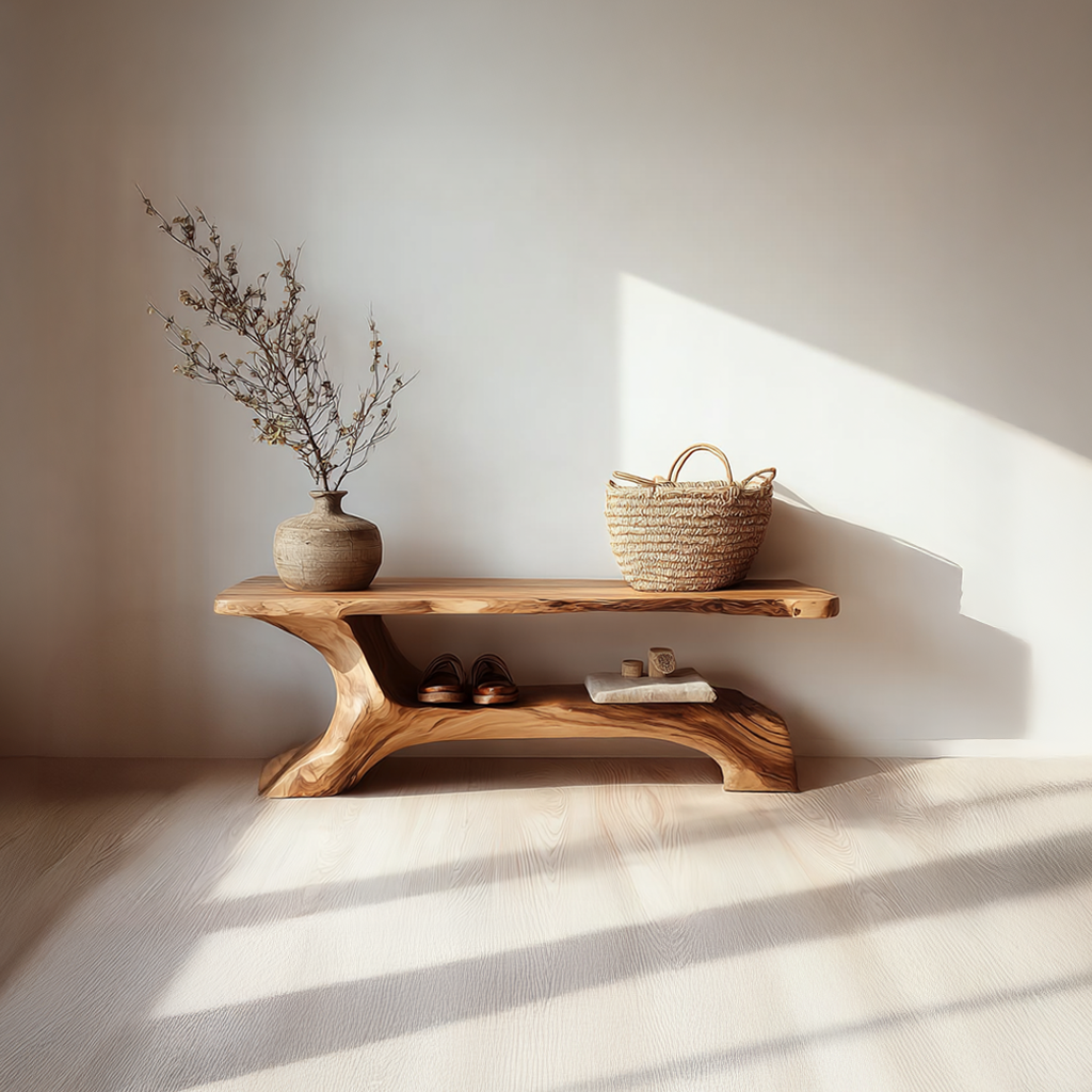 Rustic Shoe Bench Hallway Living Room Entryway SINLSASB034