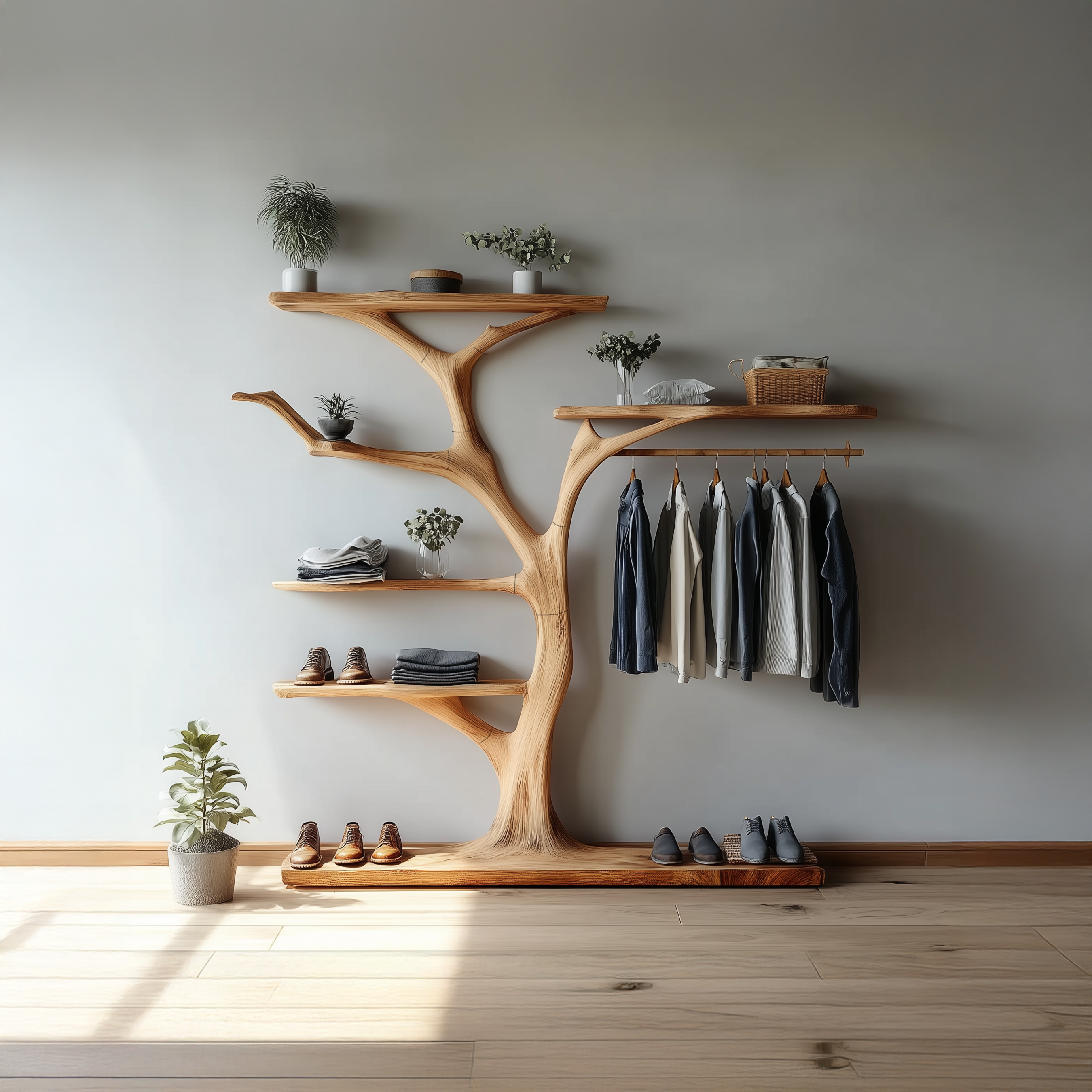 Rustic Tree Coat Rack Bedroom SINLSATB234