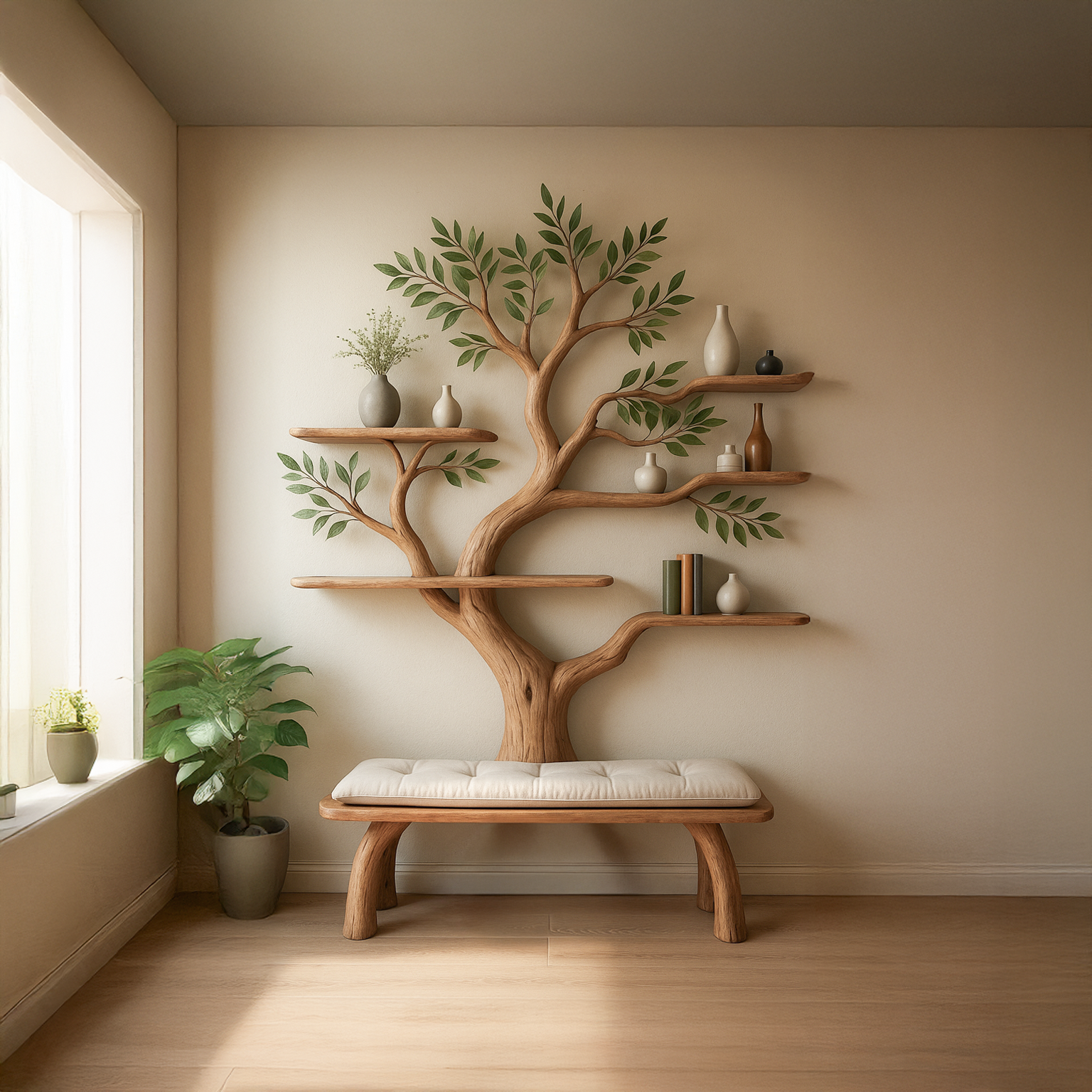 Rustic Tree Branch Shelf Living Bedroom SINLSATB223