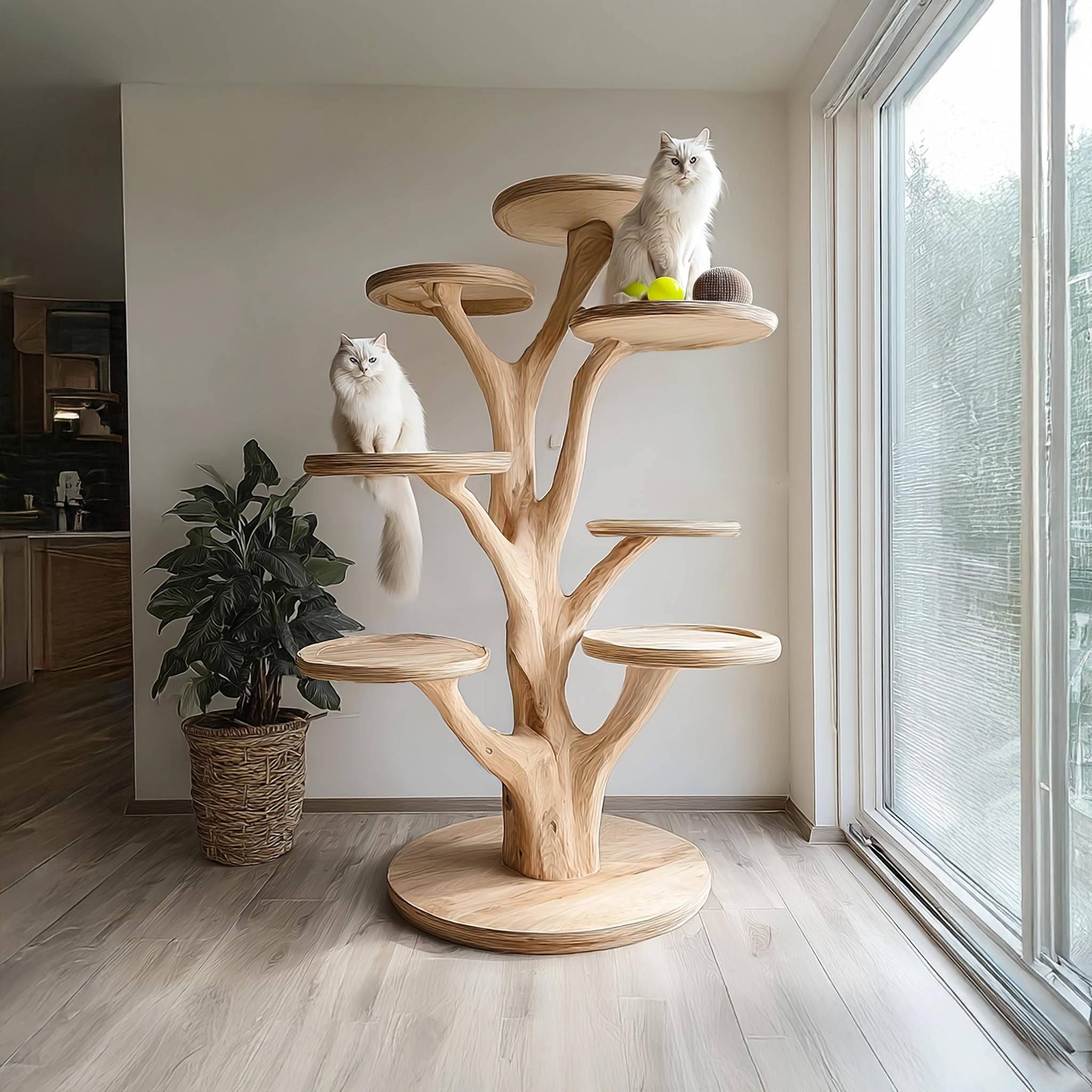 Mid Century Cat Tree Tower Living Room SINLSATT023