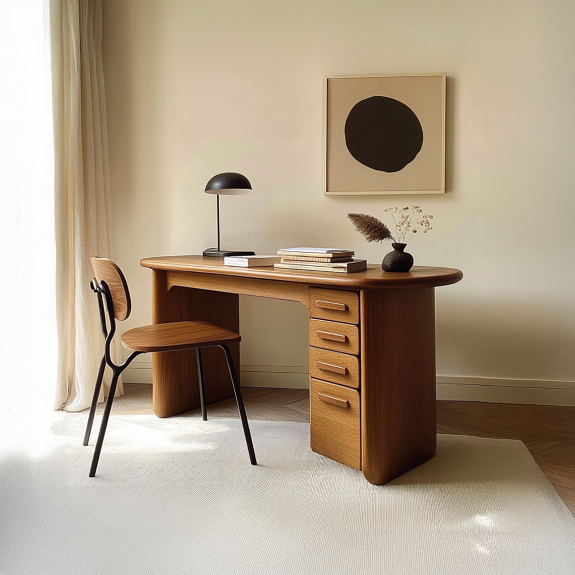Mid Century Soft Modern Writing Desk Study Room And Work Room SINLSADK054