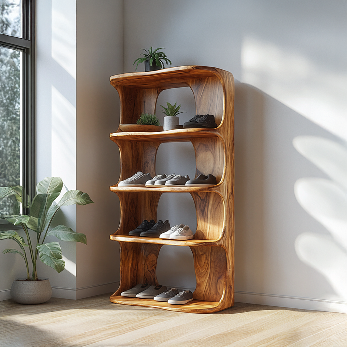 Rustic Modern Shoe Rack Entryway And Bedroom SINLSASB061
