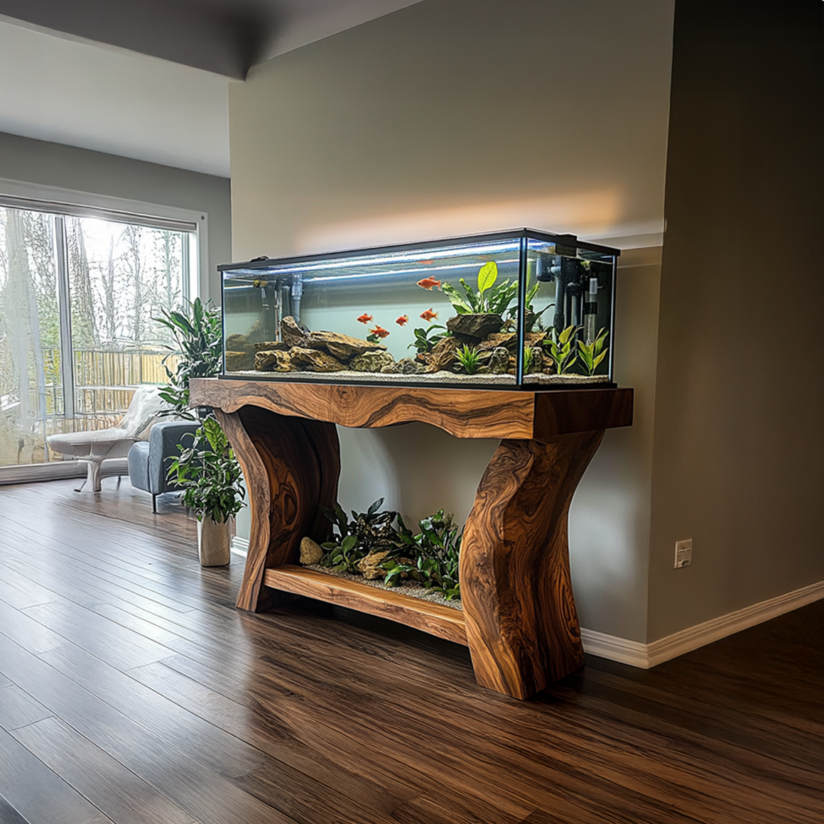 Rustic Organic Luxury Aquarium Stand Living Room Or Sunroom SINLSAWT011