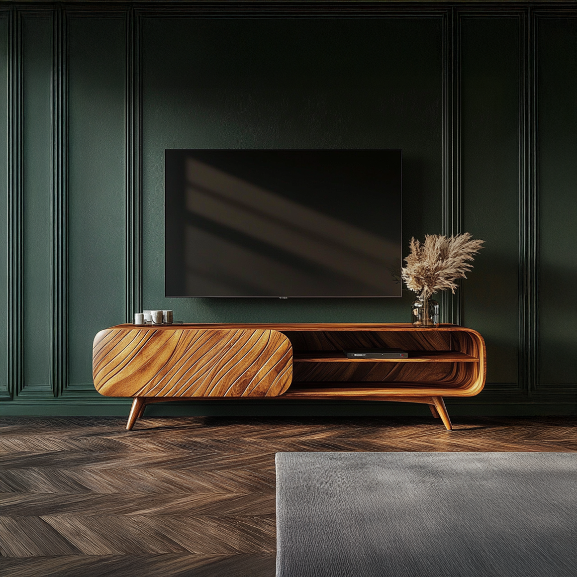 Organic Modern Wooden TV Stand Living Room Interior Decorative Storage SINLSASC242