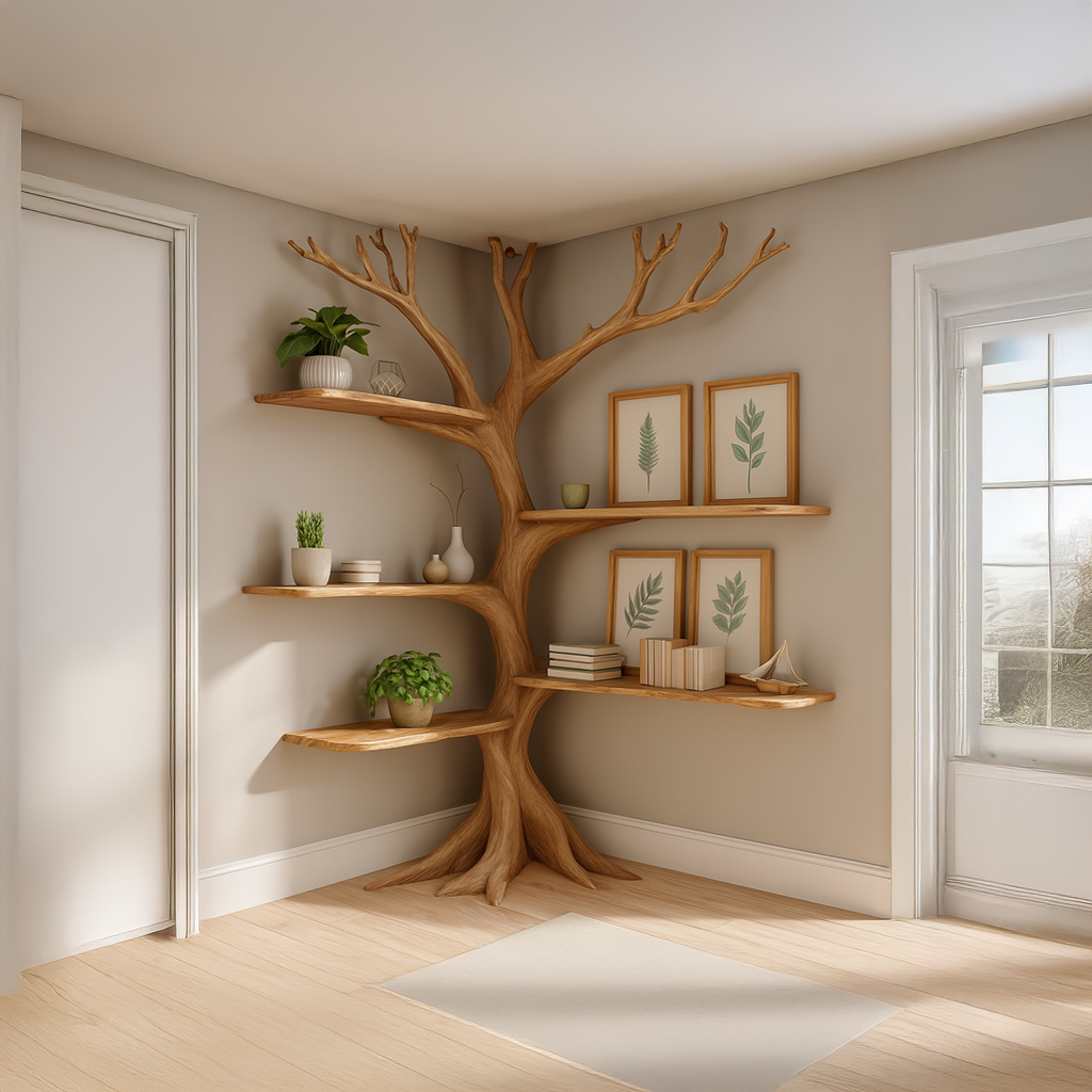 Midcentury Tree Bookshelf Kids Living Room SINLSATB222