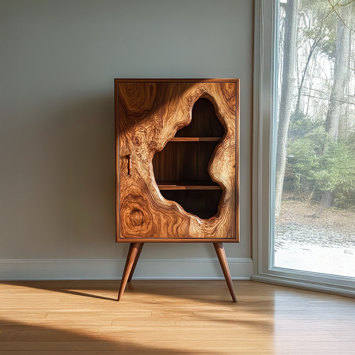 Mid Century Artistic Wood Cabinet Living Room Or Study Room SINLSASC246