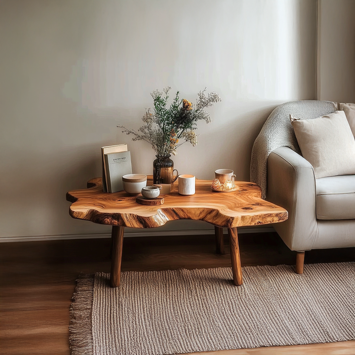 Rustic Handcrafted Coffee Table Living Room Reading Room SINLSACF218