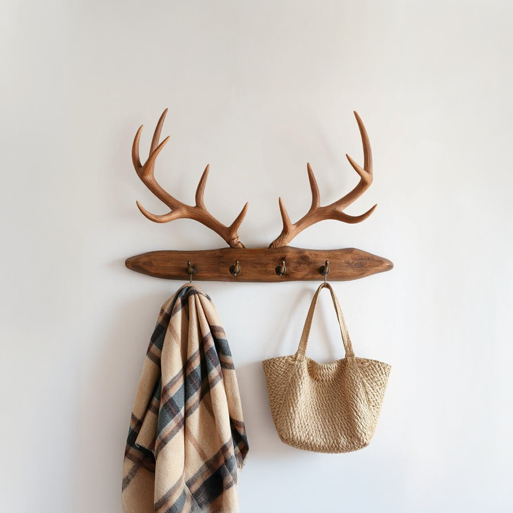 Rustic Antler Coat Rack Entryway Hallway SINLSATCR018