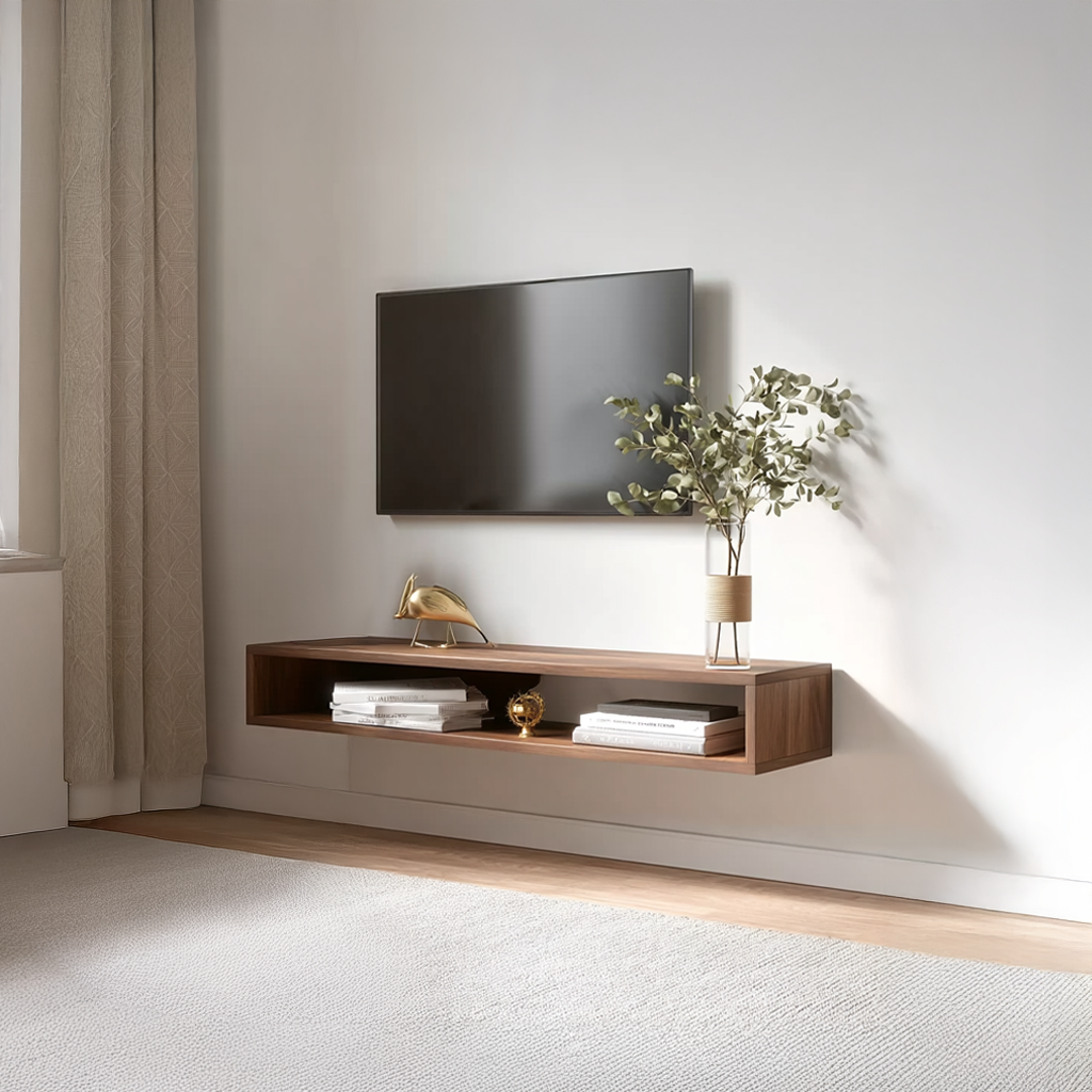 Mid Century Floating Shelf Media Console Living Room SINLSAFL112